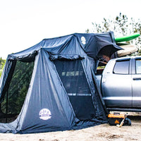 Tente de Toit avec salle annexe et chauffage au diesel pour camping 4 saisons