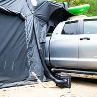 Vue du chauffage au diesel avec une tene de toit