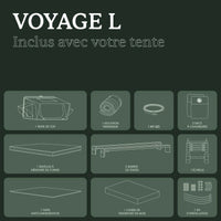 Inclus avec la tente de toit