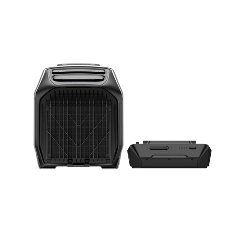 Vue de l'air conditionné pour tente avec la batterie séparément