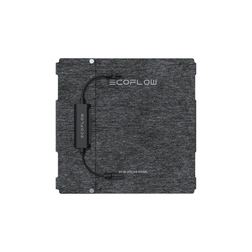 Vue du panneau solaire de randonnée plié