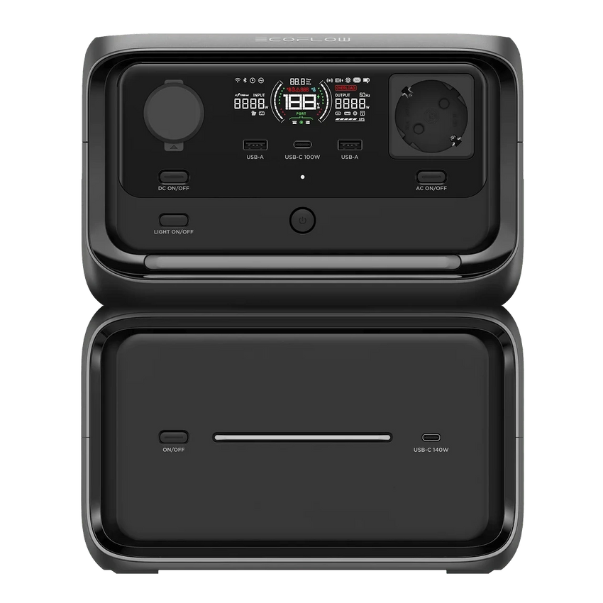 Vue de face de la batterie nomade