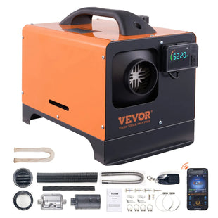 Chauffage au diesel Portable vue avec les accessoires et l'application Bluetooth