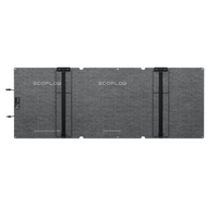 Vue arrière du panneau solaire pliable avec le nom ecoflow