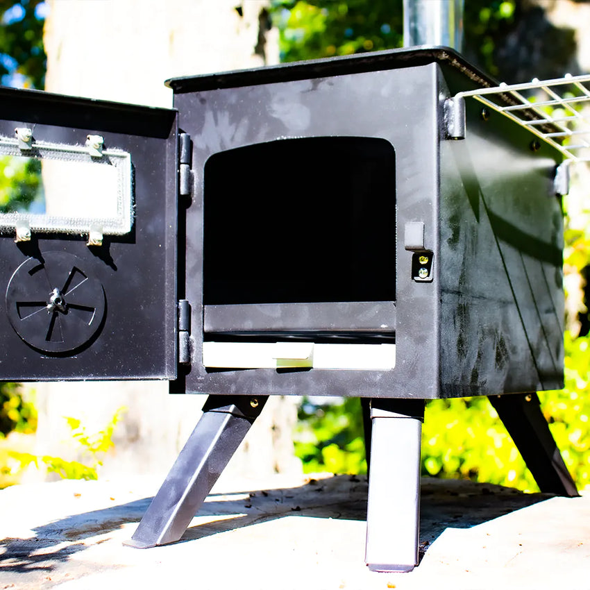Mini Poêle à Bois pour van vue ouvert