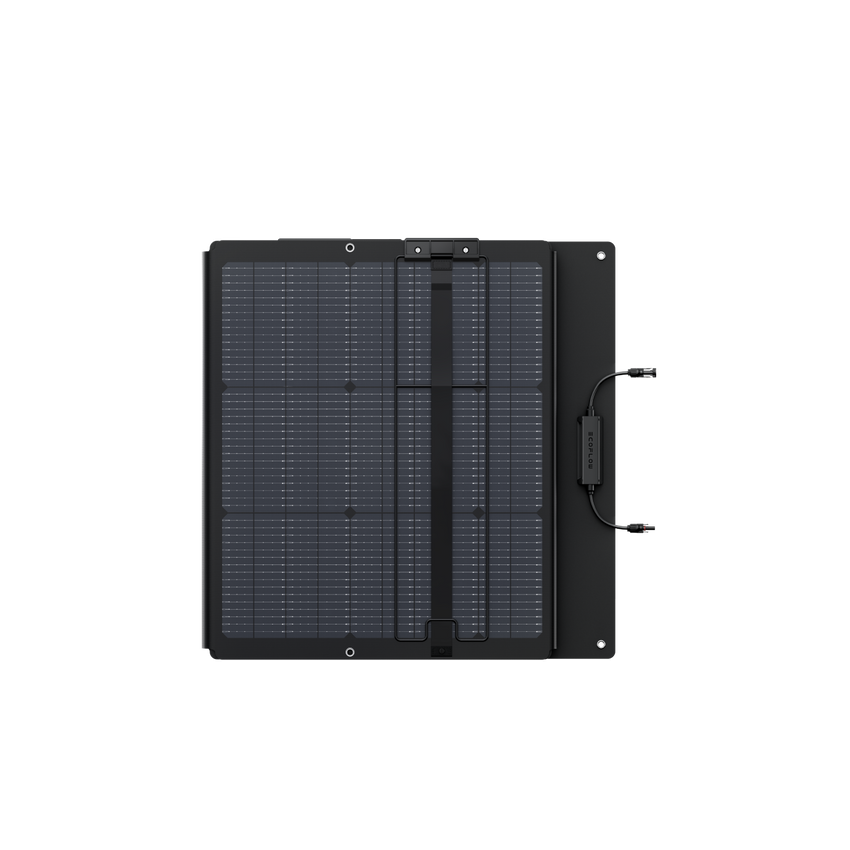 Vue du panneau solaire plié pour une meilleure portabilité