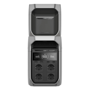 Station électrique portable de camping avec extension de batterie sur le dessus