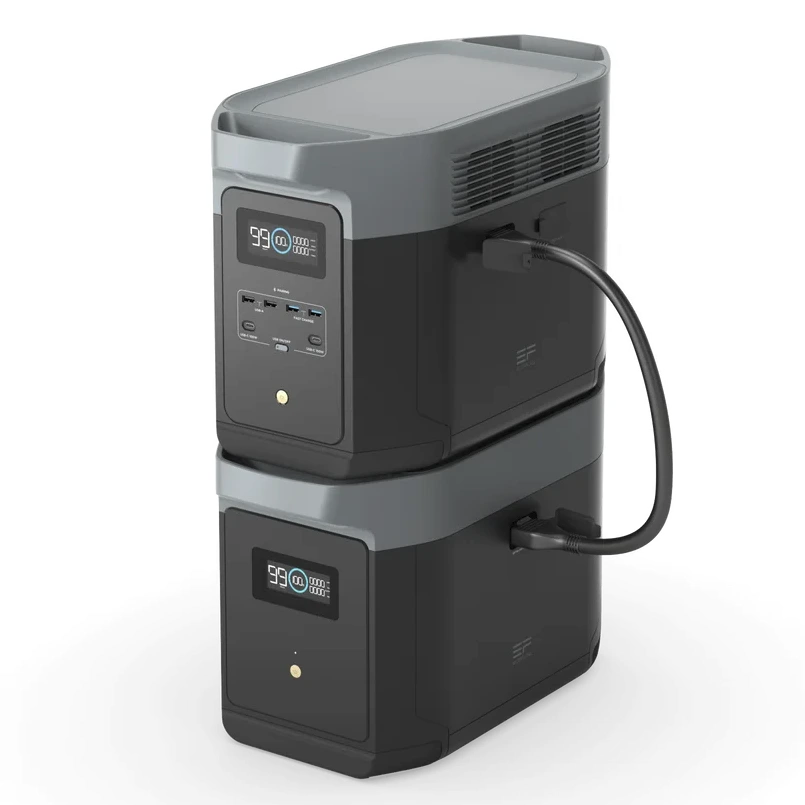 Station électrique portable avec extension de batterie sur le dessus